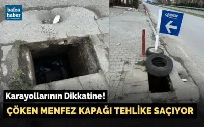 Çöken Menfez Kapağı Tehlike Saçıyor