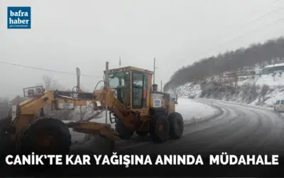 Canik’te kar yağışına anında müdahale