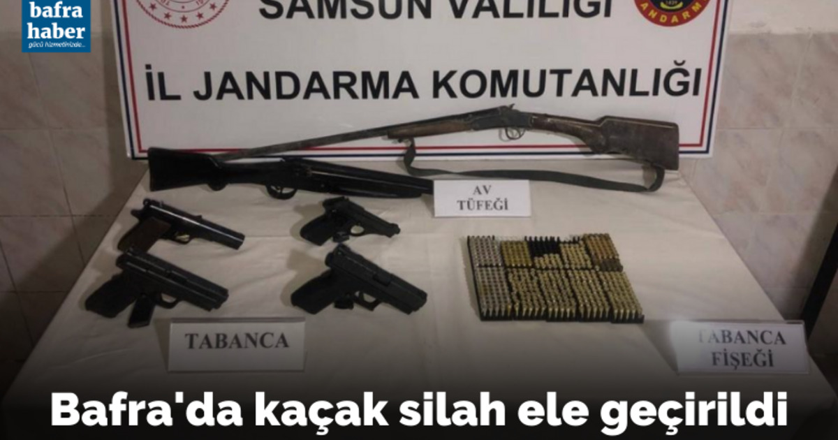 Bafra’da kaçak silah ele geçirildi