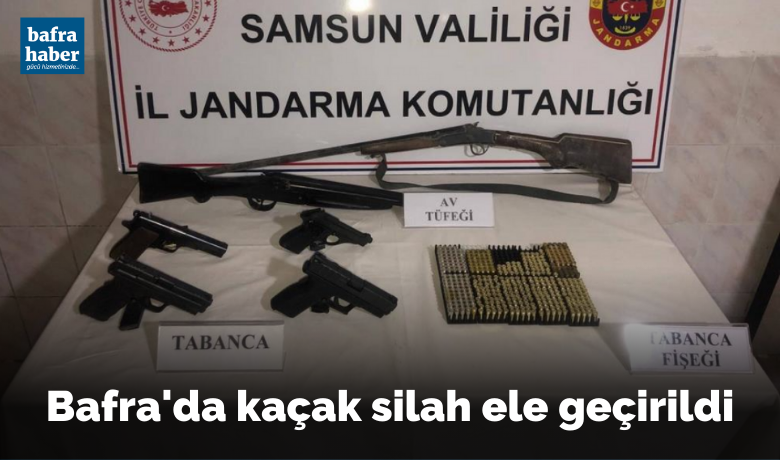 Bafra’da kaçak silah ele geçirildi