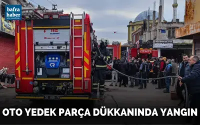 Oto yedek parça dükkanında yangın