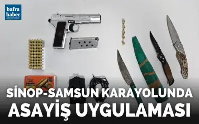 Sinop-Samsun karayolunda asayiş uygulaması