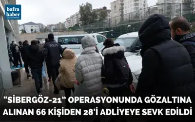 "Sibergöz-21” operasyonunda gözaltına alınan 66 kişiden 28’i adliyeye sevk edildi
