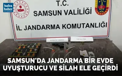 Samsun’da jandarma bir evde uyuşturucu ve silah ele geçirdi