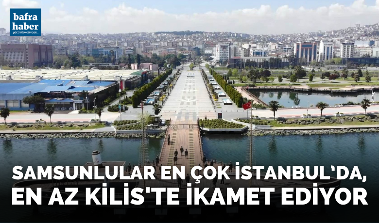 Samsunlular en çok İstanbul’da,en az Kilis’te ikamet ediyor - Türkiye İstatistik Kurumu (TÜİK) verilerine göre Samsunluların, memleketleri haricinde en çok ikamet ettiği il İstanbul. İstanbul’da 415 bin 22 Samsunlu yaşıyor.
