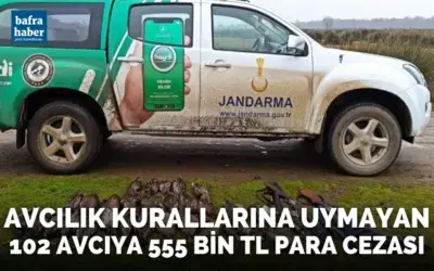 Avcılık kurallarına uymayan 102 avcıya 555 bin TL para cezası