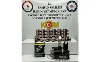 Samsun’da bir evde 10 bin dal makaron ve tütün doldurma makinesi ele geçirildi
