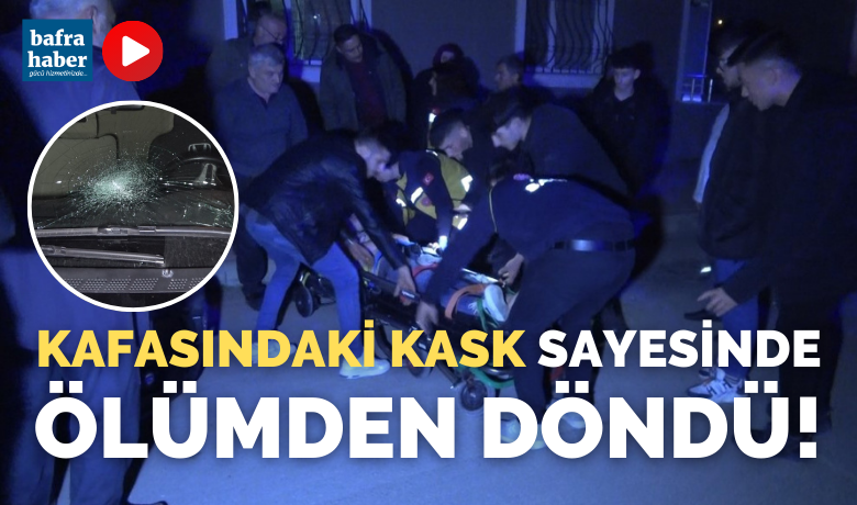 Otomobil ile motosiklet çarpıştı: 1 yaralı - Samsun’un Bafra ilçesinde otomobile çarpan motosiklet sürücüsü, kaskı sayesinde ölümden döndü.