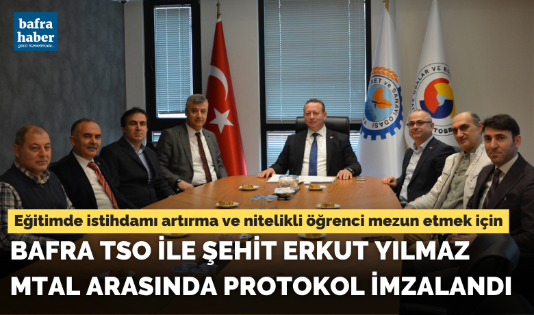 Mesleki Gelişim İçin Bafra Tsoİle İş Birliği Projesi Hayata Geçiyor - Bafra Ticaret ve Sanayi Odası (TSO) ile Bafra Şehit Erkut Yılmaz Mesleki ve Teknik Anadolu Lisesi (MTAL) arasında “Mesleki Gelişim İçin Bafra TSO İle İşbirliği” projesini hayata geçirebilmek için protokol imzalandı. 