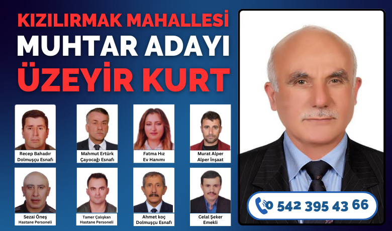 Kızılırmak Mahallesi Muhtar Adayı Üzeyir Kurt - Kızılırmak Mahallesinde KURT-İŞ Soba olarak esnaflık yapan Üzeyir Kurt, Kızılırmak Mahallesi'nden muhtar adayı oldu.