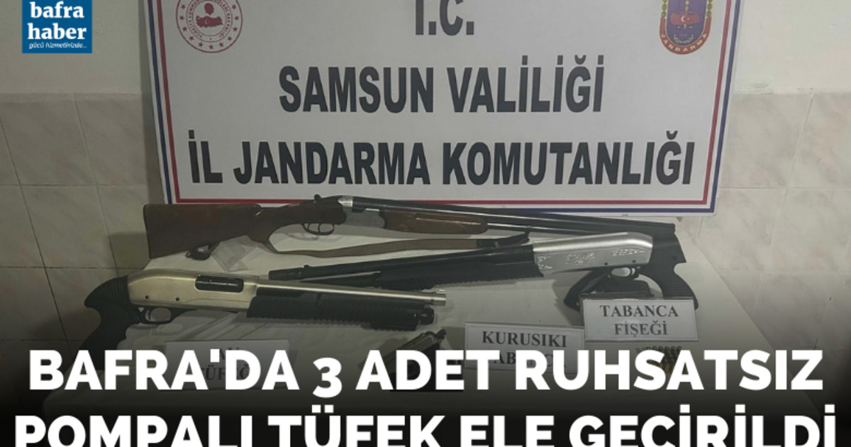 Bafra’da 3 adet ruhsatsız tüfek ele geçirildi