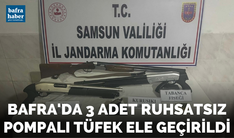 Bafra’da 3 adet ruhsatsız tüfek ele geçirildi - Samsun’un Bafra ilçesinde jandarma ekiplerince bir evde yapılan aramada 3 adet ruhsatsız tüfek ele geçirildi.