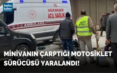 Minivanın Çarptığı Motosiklet Sürücüsü Yaralandı!