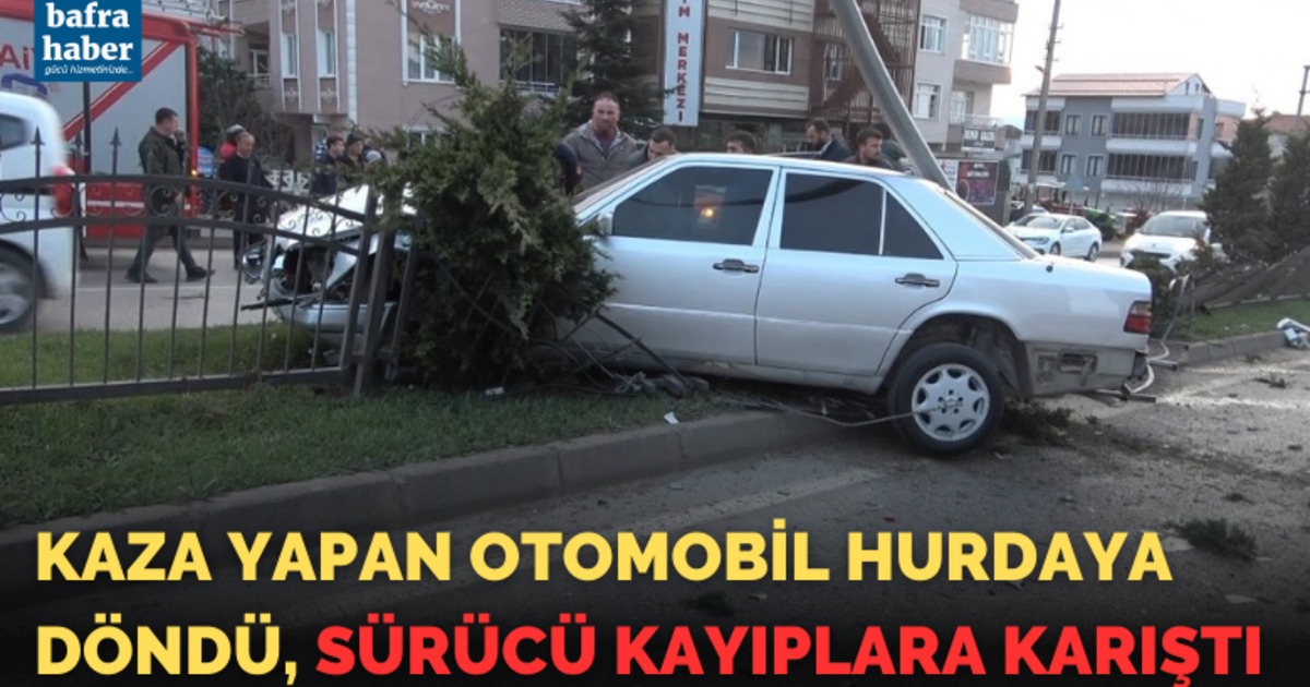 Kaza yapan otomobil hurdaya döndü, sürücü kayıplara karıştı
