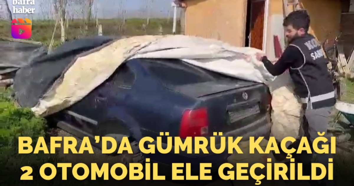 Bafra'da yurt dışından getirilerek parçaları satılmış gümrük kaçağı 2 otomobil ele geçirildi