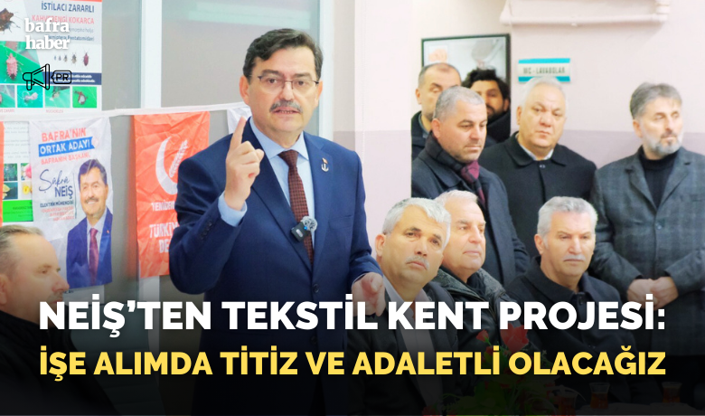 Şükrü Neiş’ten Tekstilkent Projesi - YRP Bafra Belediye Başkan adayı Şükrü Neiş, Osmanbeyli ve Gümüşyaprak köylerinde, tarıma dayalı projelerini anlattı.