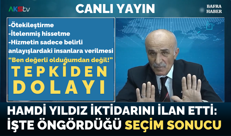 Hamdi Yıldız İktidarını İlanEtti: İşte Öngördüğü Seçim Sonucu  - Hamdi Yıldız almayı hedeflediği oyu açıkladı ve bunu toplumun gösterdiği değişim isteği ve tepkiye bağladı. 