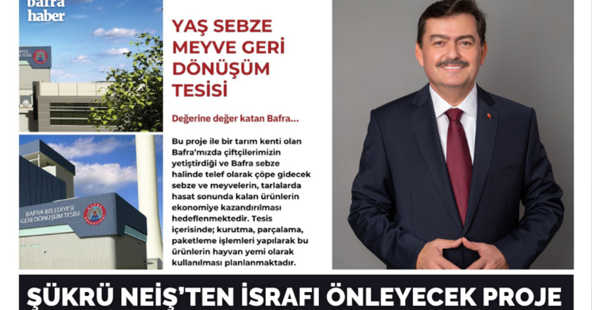 Şükrü Neiş’ten İsrafı Önleyecek Proje