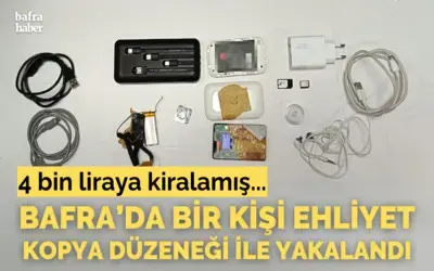 Bafra'da bir kişi ehliyet kopya düzeneği ile yakalandı