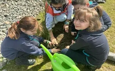 Minik öğrenciler fidan dikti
