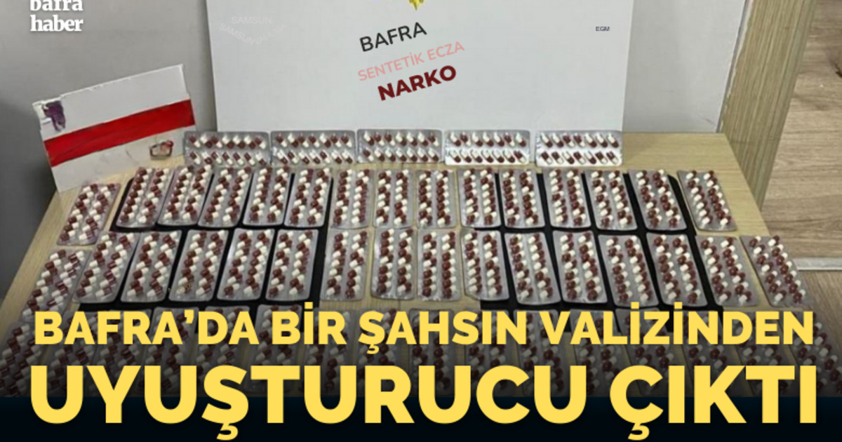 Bafra'da bir şahsın valizinden uyuşturucu çıktı