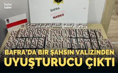 Bafra'da bir şahsın valizinden uyuşturucu çıktı