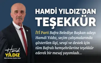 Hamdi Yıldız’dan teşekkür
