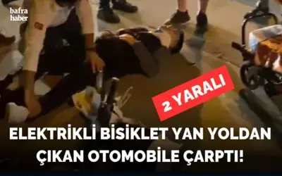 Ana Yola Çıkan Otomobile Elektrikli Bisiklet Çarptı