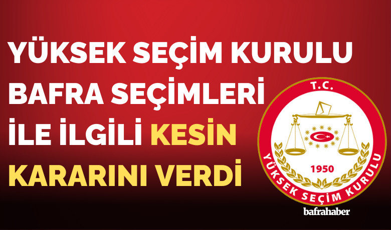 YSK Bafra Seçimleri İleİlgili Kesin Kararını Verdi YSK Bafra Seçimleri İleİlgili Kesin Kararını Verdi - İHA ANKARA - Yüksek Seçim Kurulu, Bafra seçimlerinin iptali ile ilgili kesin kararını verdi.