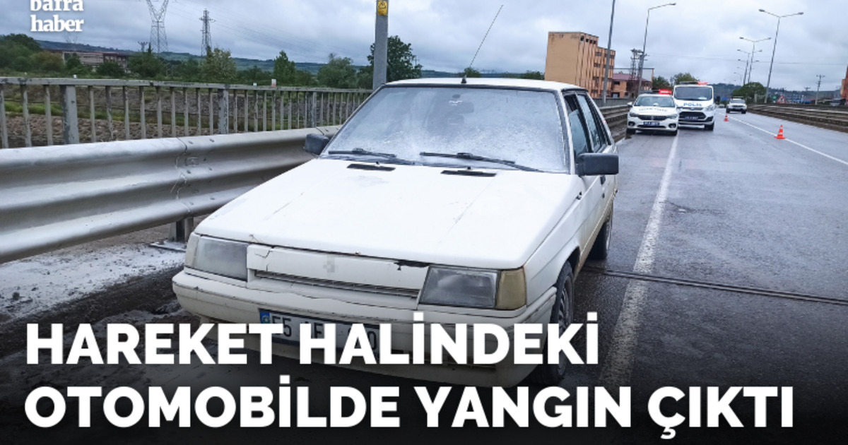 Hareket halindeki otomobilde yangın çıktı