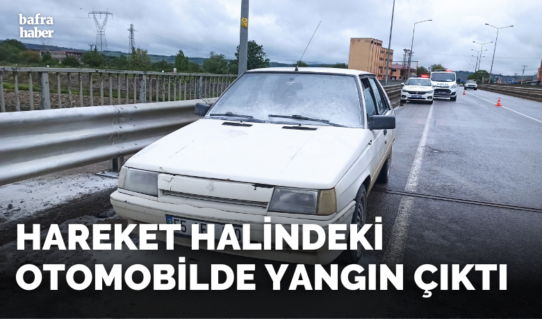 Hareket halindeki otomobilde yangın çıktı - Samsun’un Bafra ilçesinde hareket halindeki otomobilde yangın çıktı.