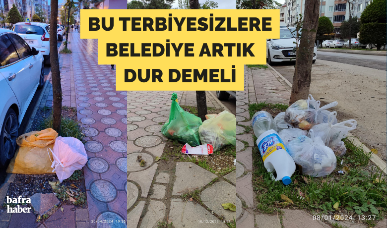 Bu Terbiyesizlere Belediye Artık Dur Demeli - Bafra’da bir kesim kendini bilmez, kent kültürü bilinci düşük kişiler çöplerini ısrarla çöp konteynerinin olmadığı yere atıyor.,