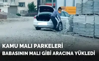 Parkeleri Babasının Malı Gibi Aracına Yükledi
