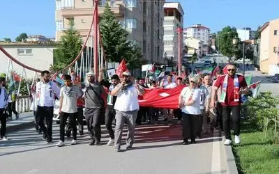 Kavak’ta ’Özgür Filistin’ yürüyüşü
