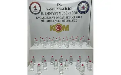 Samsun’da 40 litre etil alkol ele geçirildi
