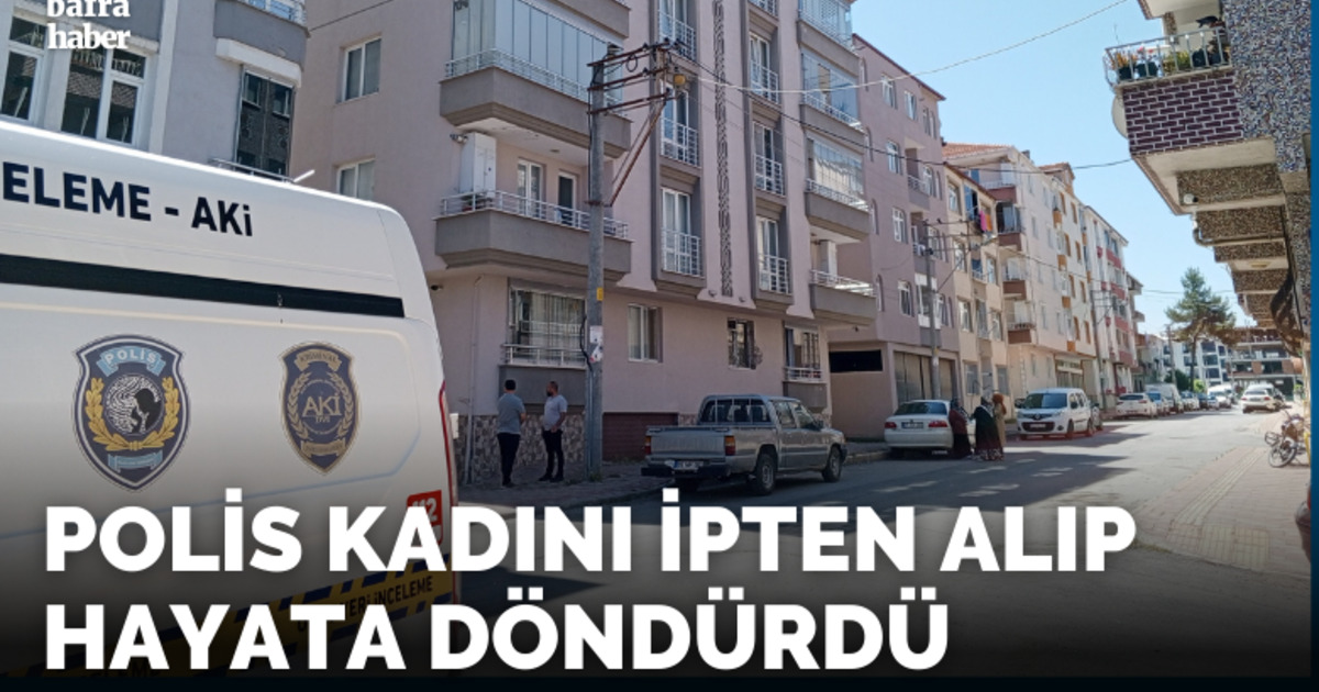 Polis kadını ipten alıp hayata döndürdü