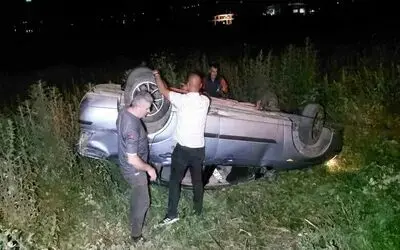 Samsun’da otomobil şarampole yuvarlandı: 1 yaralı
