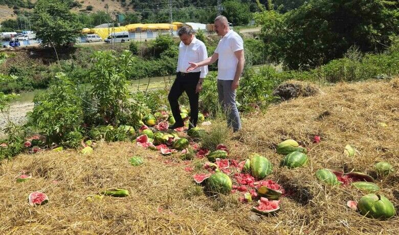 Samsun’da ırmak kenarına karpuz dökmeye inceleme
 - Samsun’da ırmak kenarına karpuz dökülmesiyle ilgili inceleme başlatıldı. Adana’dan zincir market BİM’e mal getiren nakliye firmasının, hasarlı karpuzları buraya döktüğü ortaya çıktı.