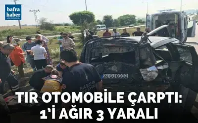 Tır ile otomobil çarpıştı: 1’i ağır 3 yaralı