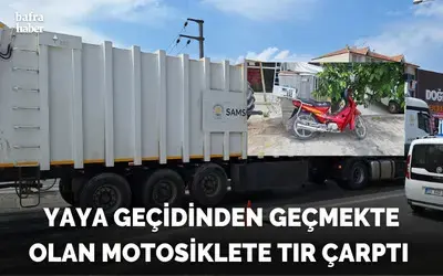 Yaya Geçidinden Geçmekte Olan Motosiklete Tır Çarptı 