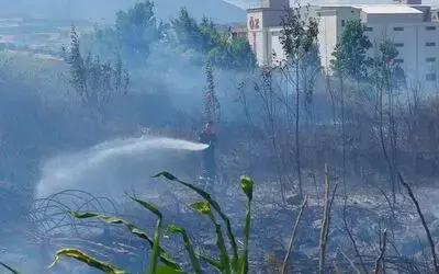 Samsun’da boş arazide yangın çıktı
