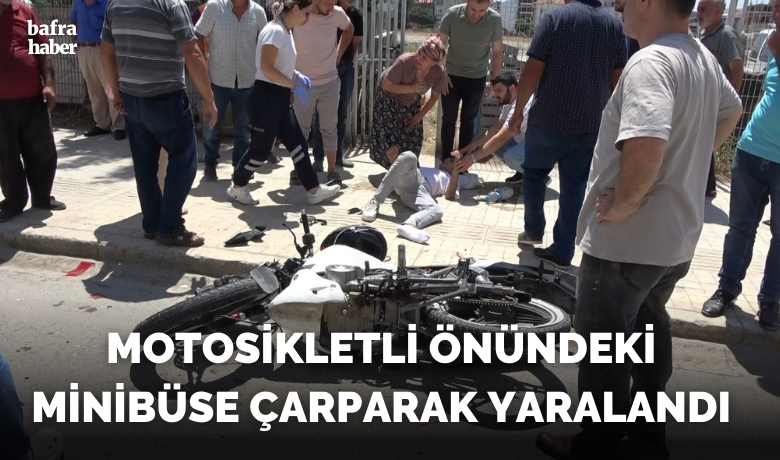 Önündeki minibüse çarpanmotosiklet sürücüsü yaralandı