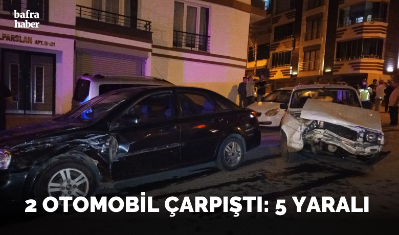 2 otomobil çarpıştı: 5 yaralı