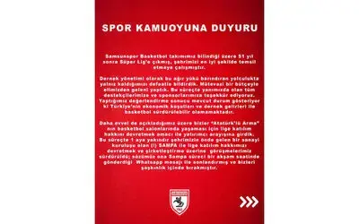 Samsunspor’dan SAMPA’ya tepki: “Bizleri şaşkınlık içinde bıraktı”
