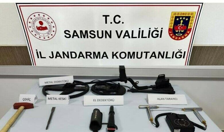 Kaçak kazı yapan 3 şahıs suçüstü yakalandı - Samsun’un Alaçam ilçesinde kaçak kazı yapan 3 şahıs suçüstü yakalandı.