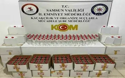 Samsun’da 700 litre etil alkol ele geçirildi
