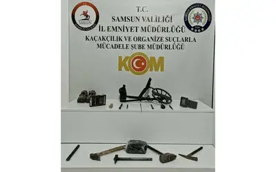 Samsun’da 2 kişi define arama malzemesiyle yakalandı
