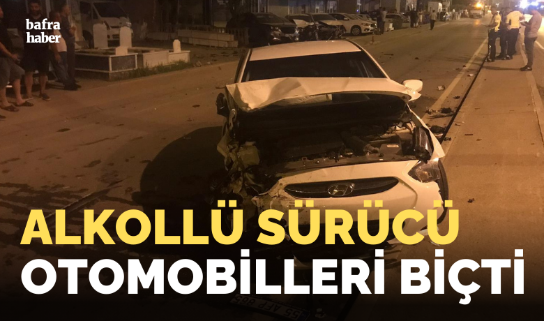 Alkollü Sürücü Otomobilleri Biçti! - Samsun'un Bafra ilçesinde alkollü bir sürücünün sebep olduğu trafik kazasında 5 araçta büyük çapta hasar oluştu.