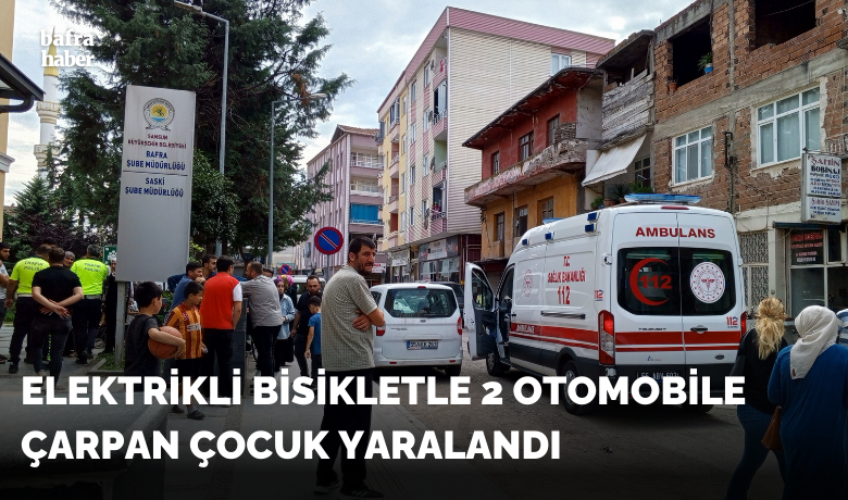 Elektrikli bisikletle 2otomobile çarpan çocuk yaralandı