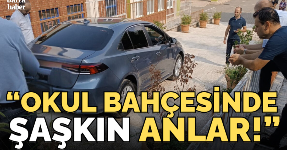 Okul bahçesinde şaşkın anlar!